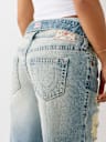 BOBBI DOUBLE WAISTBAND DISTRESSED BAGGY JEAN