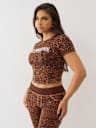LEOPARD CRYSTAL LOGO BABY TEE
