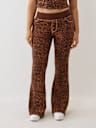 PANTALONES ACAMPANADOS DE LEOPARDO DE TIRO MEDIO BIG T DE CRISTAL