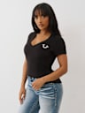 CRYSTAL BUDDHA GRAPHIC V-NECK TEE