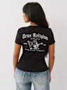 CRYSTAL BUDDHA GRAPHIC V-NECK TEE