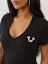 CRYSTAL BUDDHA GRAPHIC V-NECK TEE