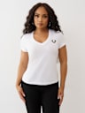 CRYSTAL BUDDHA GRAPHIC V-NECK TEE