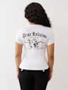 CRYSTAL BUDDHA GRAPHIC V-NECK TEE