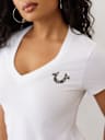 CRYSTAL BUDDHA GRAPHIC V-NECK TEE