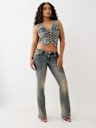LACE UP DENIM VEST
