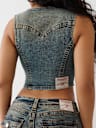 LACE UP DENIM VEST