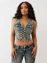 LACE UP DENIM VEST