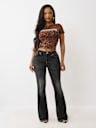 BECCA MID RISE BIG T BOOTCUT JEAN