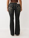 BECCA MID RISE BIG T BOOTCUT JEAN