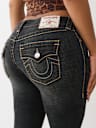 BECCA MID RISE BIG T BOOTCUT JEAN