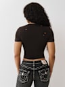DISTRESSED CRYSTAL LOGO TEE