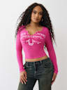 RIBBED V NOTCH LONG SLEEVE TEE