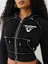 SHRUNKEN  CRYSTAL WING ZIP HOODIE