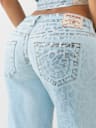BOBBI FOILED LEOPARD LOW RISE BAGGY JEAN