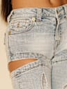 TRUE RELIGION X BELLA DOÑA MID RISE CUT OUT FLARE JEAN