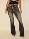 TRUE RELIGION X BELLA DOÑA CHARLIE HIGH RISE FLARED JEANS