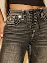 TRUE RELIGION X BELLA DOÑA CHARLIE HIGH RISE FLARED JEANS