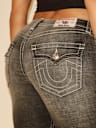 TRUE RELIGION X BELLA DOÑA CHARLIE HIGH RISE FLARED JEANS