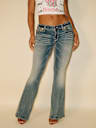 TRUE RELIGION X BELLA DOÑA JOEY LOW RISE BIG T FLARE JEAN