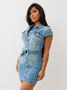 BELTED DENIM DRESS