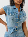 BELTED DENIM DRESS