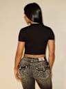 TRUE RELIGION X BELLA DOÑA CRYSTAL LOWRIDER BABY TEE