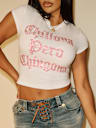 TRUE RELIGION X BELLA DOÑA CRYSTAL BABY TEE