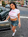 TRUE RELIGION X BELLA DOÑA CRYSTAL BABY TEE