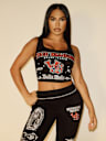 TRUE RELIGION X BELLA DOÑA CRYSTAL CROPPED TANK