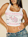TRUE RELIGION X BELLA DOÑA CRYSTAL CROPPED TANK