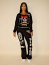TRUE RELIGION X BELLA DOÑA CRYSTAL SHRUNKEN ZIP HOODIE