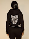 TRUE RELIGION X BELLA DOÑA CRYSTAL SHRUNKEN ZIP HOODIE