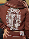 TRUE RELIGION X BELLA DOÑA CRYSTAL SHRUNKEN ZIP HOODIE