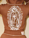 TRUE RELIGION X BELLA DOÑA CRYSTAL SHRUNKEN ZIP HOODIE