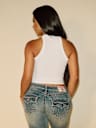 TRUE RELIGION X BELLA DOÑA CRYSTAL HALTER TOP