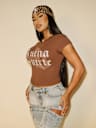 TRUE RELIGION X BELLA DOÑA CRYSTAL BUENA SUERTE BABY TEE