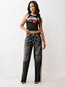 BAILEY FAUX LEATHER BARREL PANT