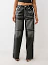 BAILEY FAUX LEATHER BARREL PANT