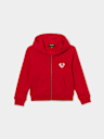 GIRLS GLITTER LOGO ZIP HOODIE