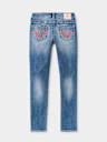 GIRLS HALLE EMBROIDERED WARPED HORSESHOE SKINNY JEAN