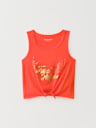GIRLS IRIDESCENT WINGED LOGO TIE TANK TOP