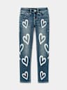 GIRLS HALLE HEART PRINT SKINNY JEAN