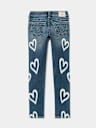 GIRLS HALLE HEART PRINT SKINNY JEAN
