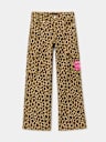 PANTALONES CARGO DE PIERNA ANCHA CON ESTAMPADO DE LEOPARDO PARA NIÑA