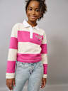 GIRLS LOGO RUGBY LONG SLEEVED TOP