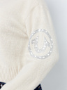 CRYSTAL HORSESHOE PULLOVER SWEATER
