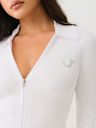 RIB COLLAR ZIP SWEATER