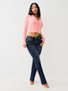 RIB COLLAR ZIP SWEATER