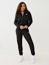CRYSTAL METALLIC LOGO ZIP HOODIE